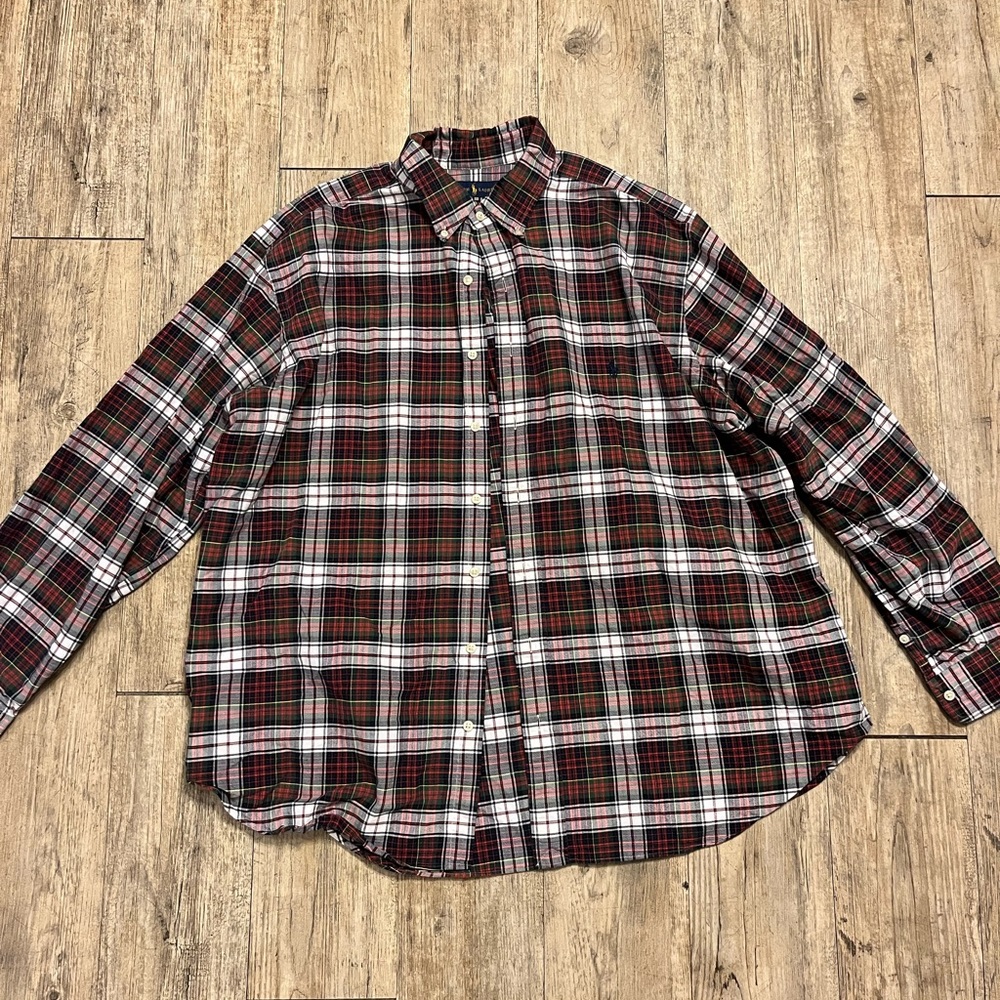Ralph Lauren Red and Black Casual Button Down Shirt